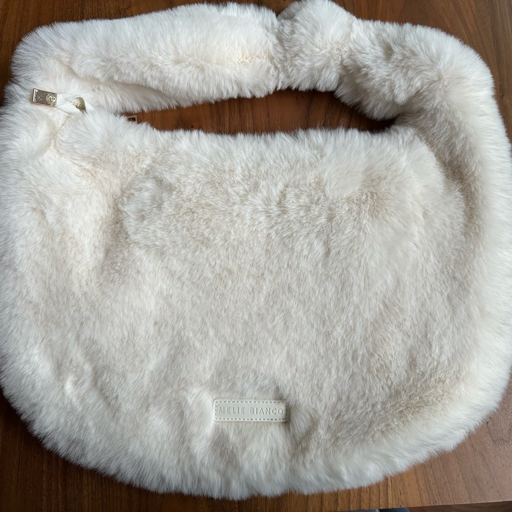 Melie Bianco White Faux Fur Women's Purse from Anthropologie